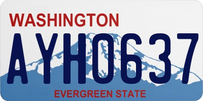 WA license plate AYH0637