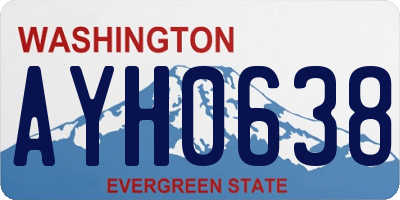 WA license plate AYH0638