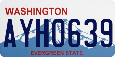 WA license plate AYH0639