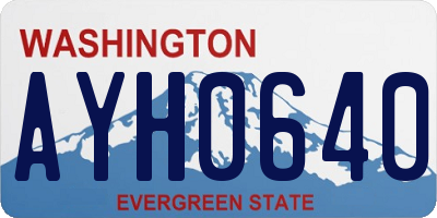WA license plate AYH0640