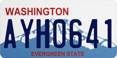 WA license plate AYH0641