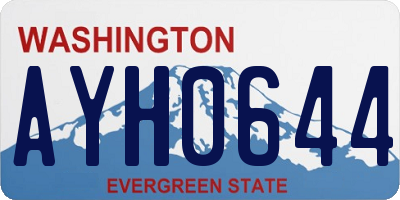 WA license plate AYH0644