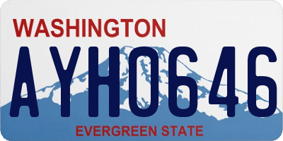WA license plate AYH0646