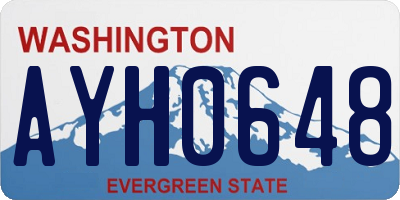 WA license plate AYH0648