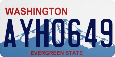 WA license plate AYH0649