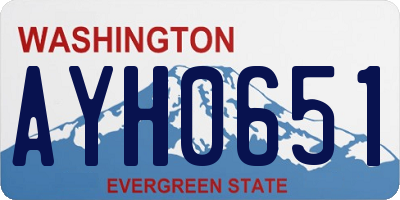 WA license plate AYH0651