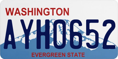 WA license plate AYH0652