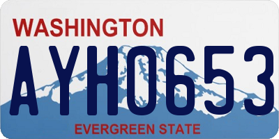 WA license plate AYH0653