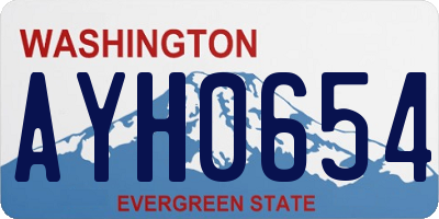 WA license plate AYH0654