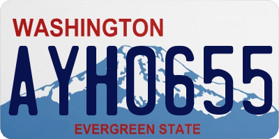 WA license plate AYH0655