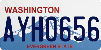 WA license plate AYH0656
