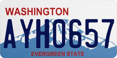 WA license plate AYH0657