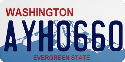 WA license plate AYH0660