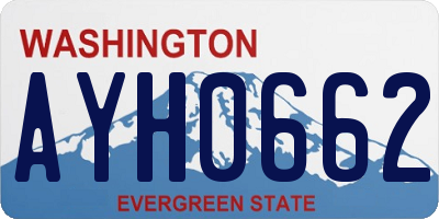 WA license plate AYH0662