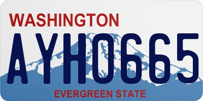 WA license plate AYH0665