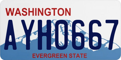 WA license plate AYH0667