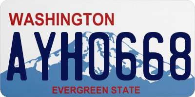 WA license plate AYH0668