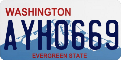 WA license plate AYH0669