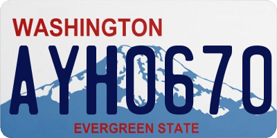 WA license plate AYH0670