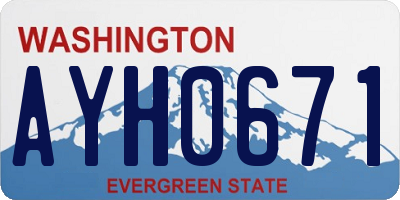 WA license plate AYH0671