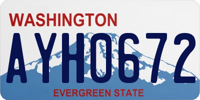 WA license plate AYH0672