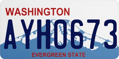 WA license plate AYH0673