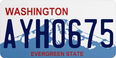 WA license plate AYH0675