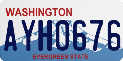 WA license plate AYH0676