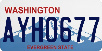 WA license plate AYH0677