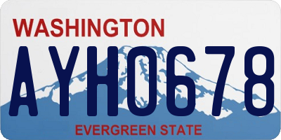 WA license plate AYH0678