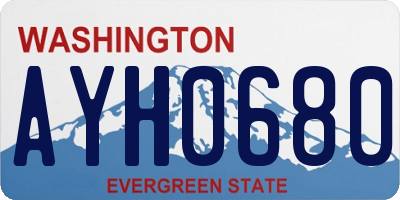 WA license plate AYH0680