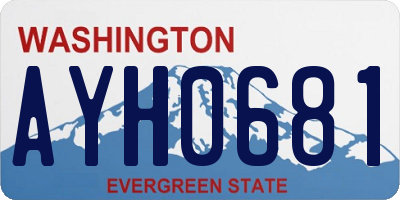 WA license plate AYH0681