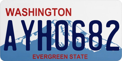 WA license plate AYH0682