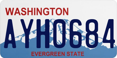 WA license plate AYH0684