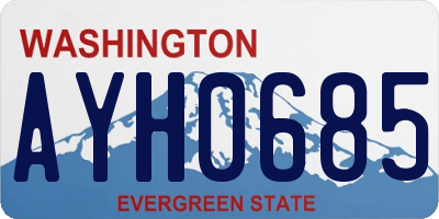 WA license plate AYH0685