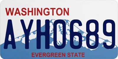 WA license plate AYH0689