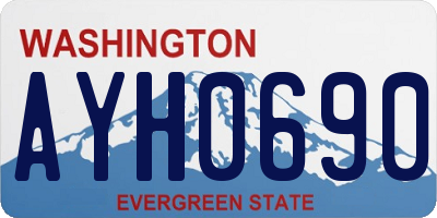 WA license plate AYH0690