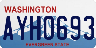 WA license plate AYH0693