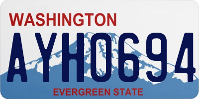 WA license plate AYH0694