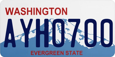 WA license plate AYH0700