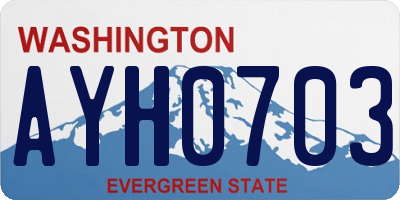 WA license plate AYH0703