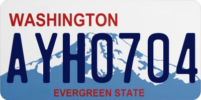 WA license plate AYH0704