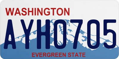 WA license plate AYH0705
