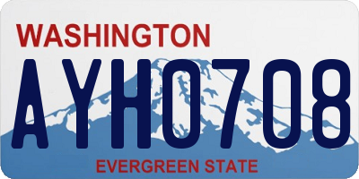 WA license plate AYH0708