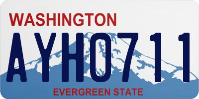 WA license plate AYH0711