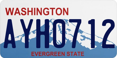 WA license plate AYH0712