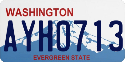 WA license plate AYH0713