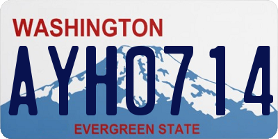 WA license plate AYH0714
