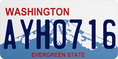 WA license plate AYH0716