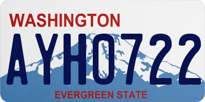 WA license plate AYH0722